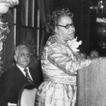 Augusta Baker giving acceptance speech