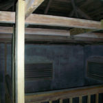 interior of building with new wooden supports