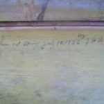 written on wood: clean out spring July 10, 1936 by J.H.S.