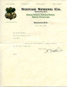 N.F. Shivar letter on company letterhead